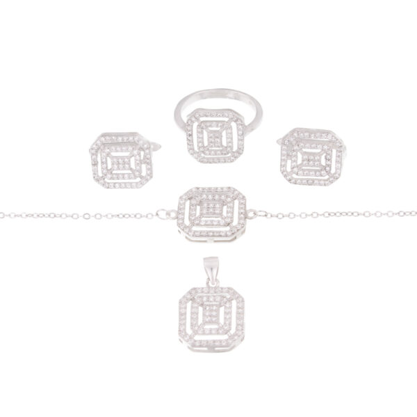 Ensemble carré plaqué en argent 925